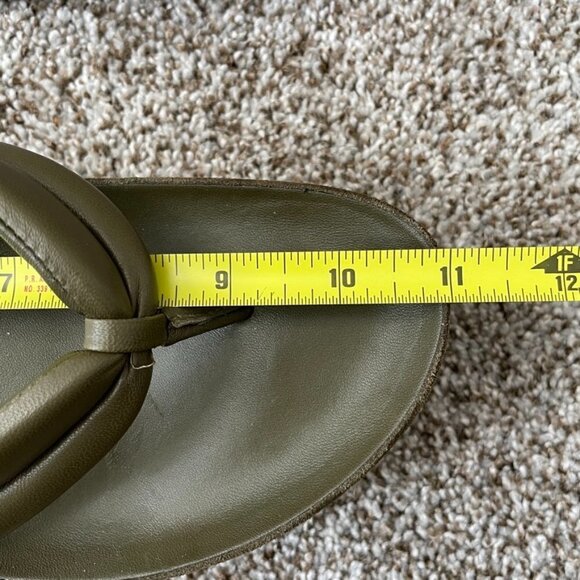 VINCE | New Forest Green Espadrille Platform Leather Flip Flop - Picture 10 of 11